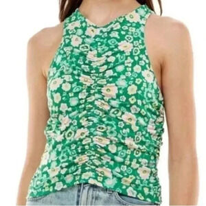 WAYF Floral Ruched Crop Top Size Large